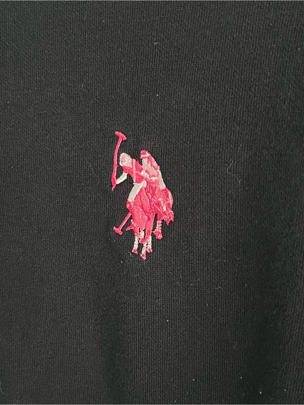 Polo Quarter Zip Cropped Sweatshirt with Hot Pink Logo - Picture 3 of 11